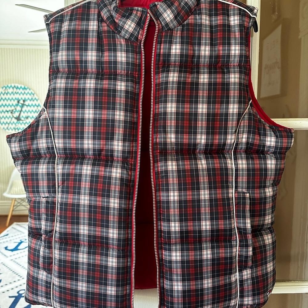 Tommy Hilfiger Women’s Small Youth XL Reversible Plaid Puffer Vest